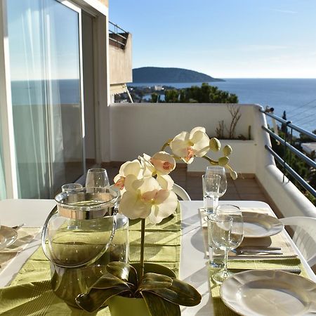 El Mar, 2 Bdr Seaview Apartment, 7 Min From Beach Lagonisi Bagian luar foto