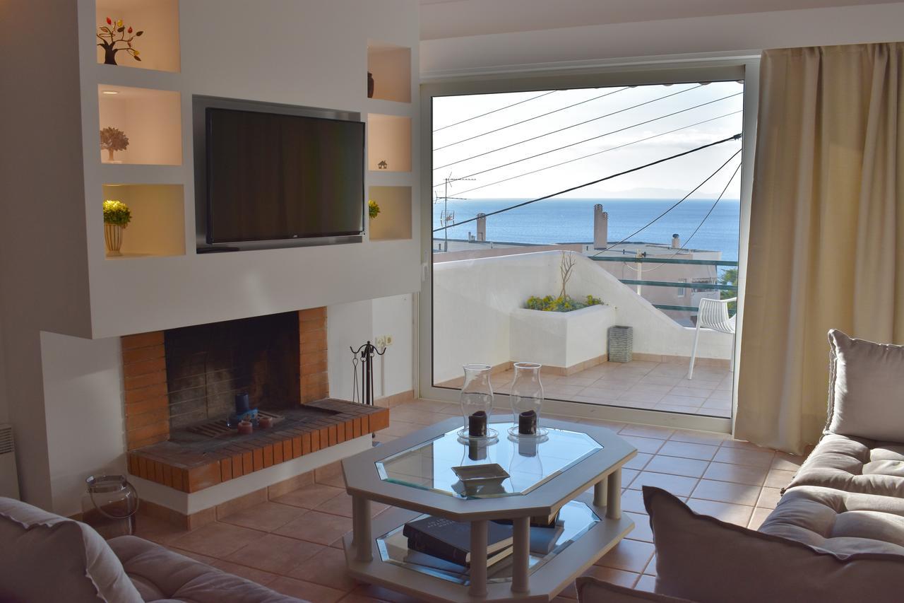 El Mar, 2 Bdr Seaview Apartment, 7 Min From Beach Lagonisi Bagian luar foto